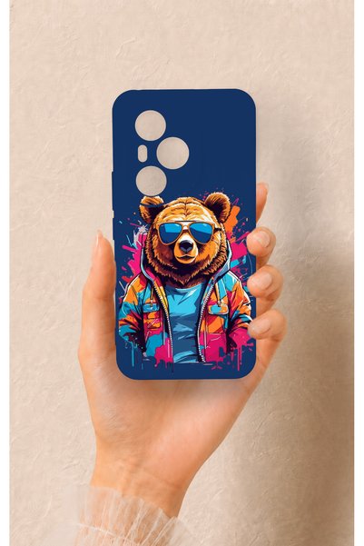 Vip Case غطاء سيليكون بنمط الدب متوافق مع نظارات Honor 400 Pro
