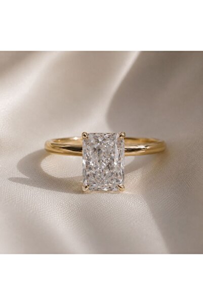 sirius jewelry 925 Gümüş | Baget Kesim Alttan Ayarlanabilir Tektaş Yüzük