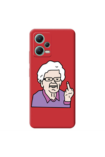 Other Xiaomi Redmi Note 12 Pro 5G Crazy Granny Red Colored Silicone TPU Θήκη