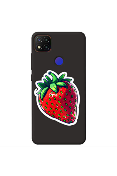 Other Xiaomi Redmi 9c strawberry Black Colored Silicone TPU Θήκη