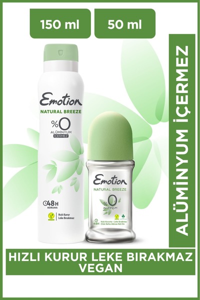 Emotion Natural Breeze Deodorant 150 ml + Roll On 50 ml İkili Set