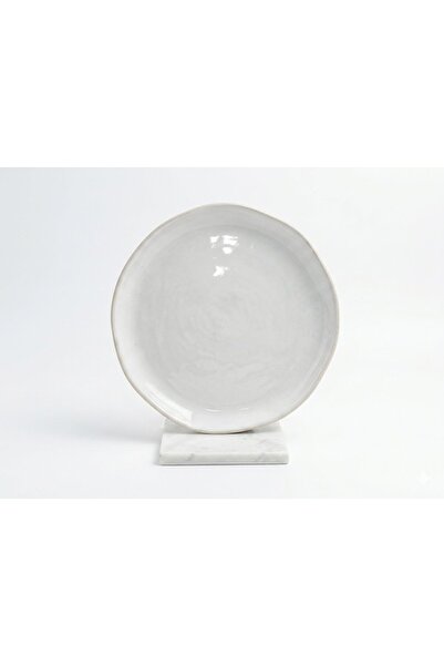 B&D Ceramic Dinner Plate, 26 cm – Elegant White Round Serving Plate for Main ...