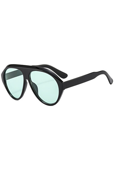 Choice15 black green Vintage Oversized Flat Top Oval Sunglasses Women Brand D...