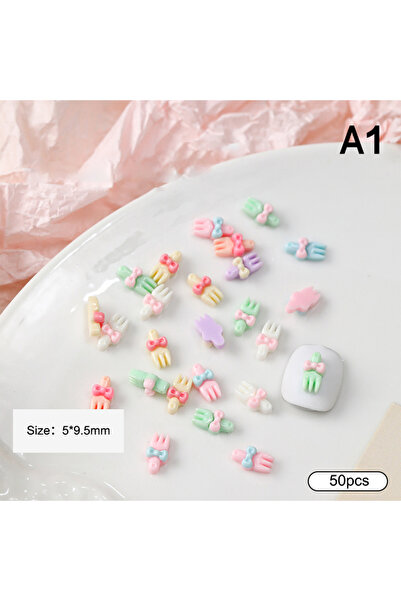 Choice A1 50 Pcs Cute Cartoon Tableware Nail Charms 3d Resin Shovel Fork Spoo...