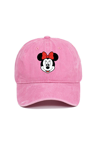 Choice23 Minnie-Pink Unisex Vintage Washed Mickey Minnie Print Baseball Cap f...