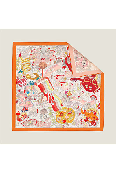Choice4 Orange Brand Two-sided Print Headband Scarf Women Fashion 90*90cm Hij...