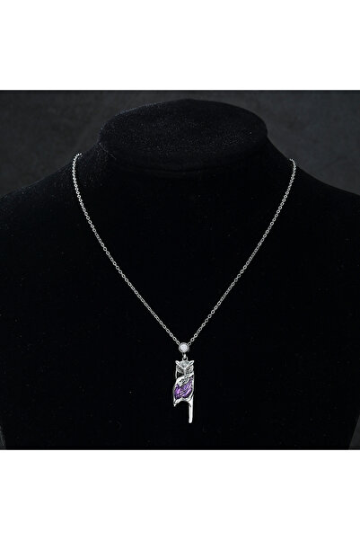 Choice YF7226-1 Hip Hop Owl Style Necklace Paired with Purple Color Patterned...