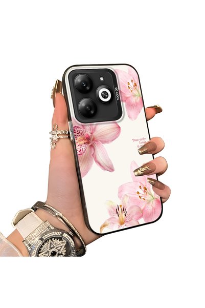 Hontinga Infinix Smart 8 Compatible Silicone Edge Hard Back Case Couple Phone...