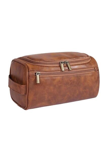 Choice Coffee HOMEFISH Men PU Vintage Luxury Toiletry Bag Travel Necessary Bu...