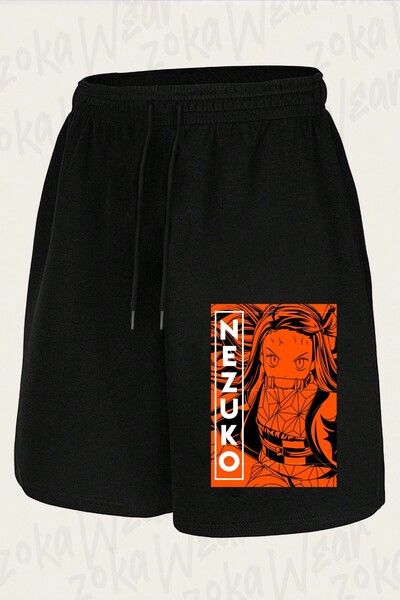 ZOKAWEAR شورت مطبوع بتصميم شخصية نيزوكو كامادو من Demon Slayer للجنسين