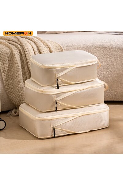 Choice 3pcs-Beige HOMEFISH 3Pcs/Set Travel Compressible Packing Multifunction...