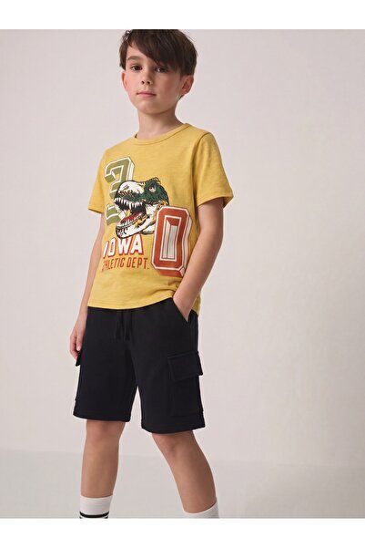 Tinymuyt Boy's 2-Piece Combed Cotton Front Printed T-Shirt and Cargo Pocket S...