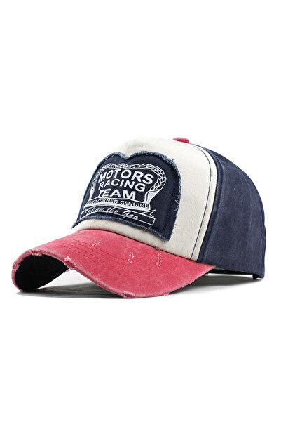 choice2 56cm-60cm Rose Red Navy Blue Unisex Washed Cotton Cap Letter Embroide...