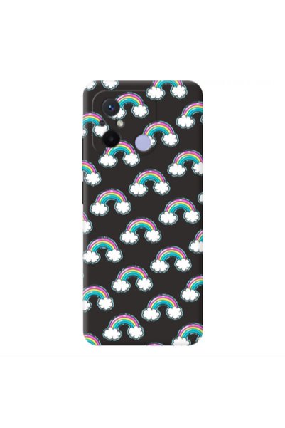 Other Xiaomi Redmi 12C Cute rainbows Black Colored Silicone TPU Θήκη