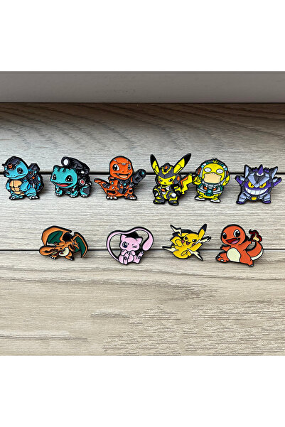 Choice Bandai 10pcs Brooch 10 PCS Unisex Pokemon Lapel Pins Set Cartoon Armor...