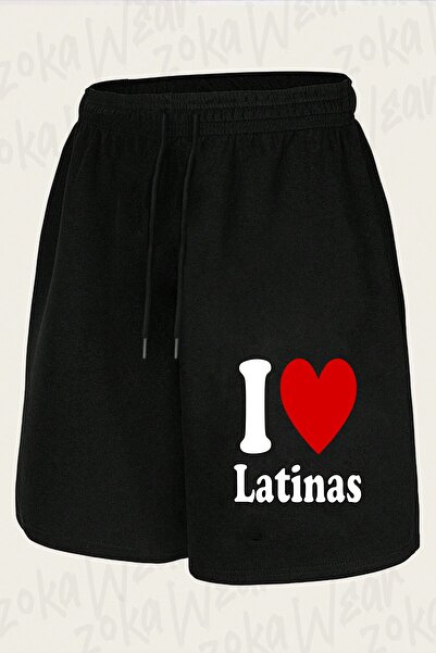 ZOKAWEAR Unisex I Love Latinas Design Printed Shorts