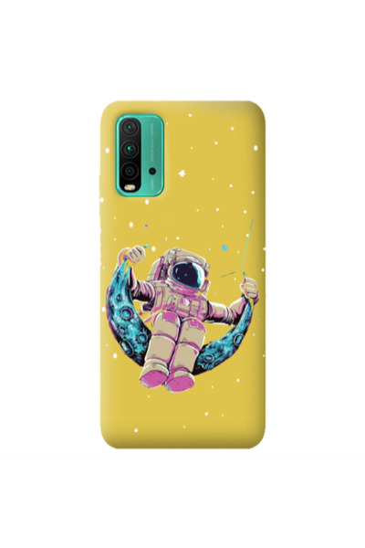 Other Xiaomi Poco M3 Astronaut swinging on the moon Yellow Colored Silicone T...