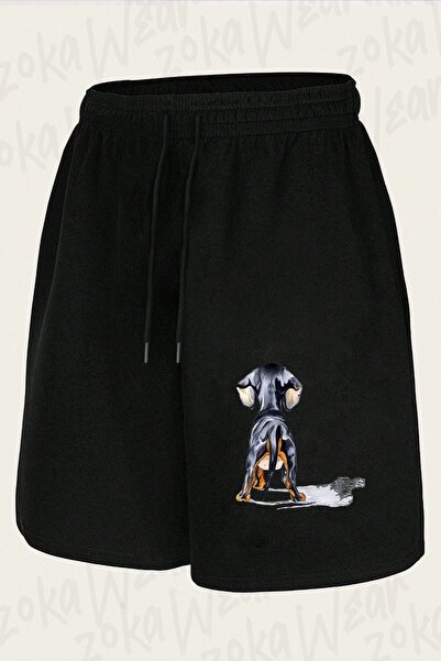 ZOKAWEAR Unisex Dachshund Dog Pupy Back Design Printed Shorts