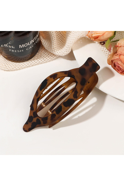 choice2 1 leopard brown Matte Hair Claw Clip Barrette Duckbill for Women Fash...