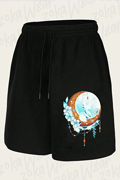 ZOKAWEAR Unisex σορτς με σχέδιο Moonlight Fox Lunar Polar Fox με στάμπα