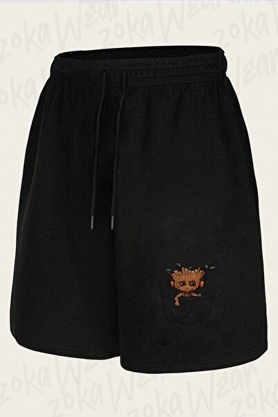 ZOKAWEAR Unisex Groot Pocket Design Printed Shorts