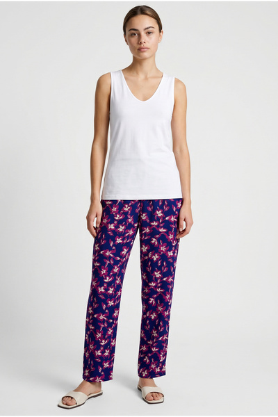 Sementa Comfortable Fit Patterned Viscose Trousers - Saks