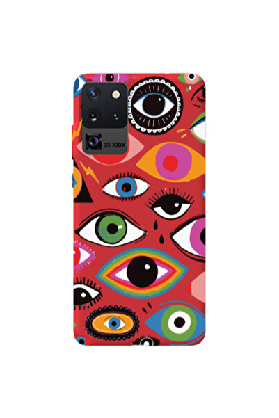 Other Samsung S20 Ultra Colorful eyes Red Colored Silicone TPU Θήκη