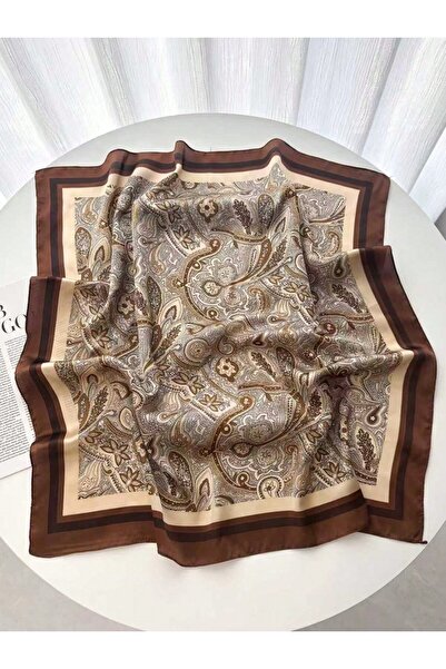 Choice وشاح حريري مربع الشكل بتصميم أنيق مقاس 70×70 سم، موديل JNC022-04، مثال...