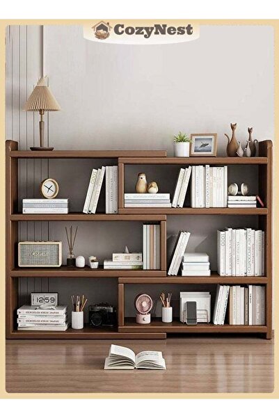 Generic CozyNest Expandable Wooden Storage Bookshelf, Adjustable Desk Organiz...
