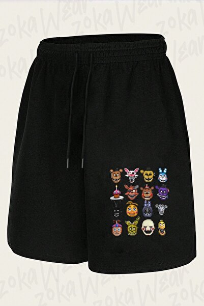 ZOKAWEAR شورت مطبوع بتصميم بيكسل من Five Nights At Freddy's للجنسين
