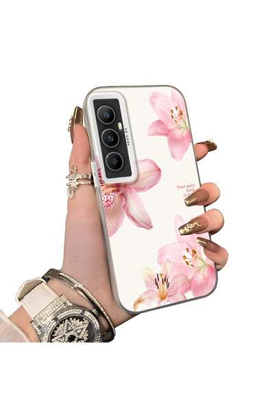 Hontinga Realme C65 Compatible Silicone Edge Hard Back Case Couple Phone Case...