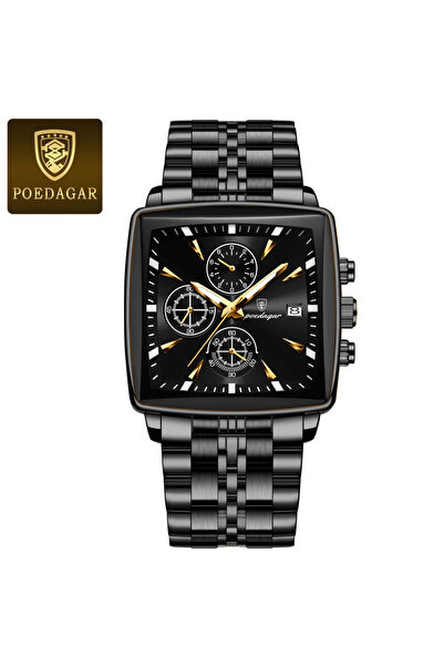 Choice3 Black Black Fashion Square Men Clock Luminous Waterproof Chronograph ...