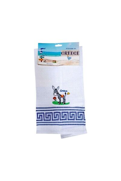 Tradesor Πετσέτα ποτηρόπανο Souvenir με κέντημα - Σετ 12pcs - Greece - 416273
