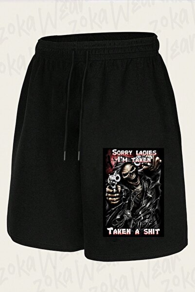 ZOKAWEAR Unisex σορτς με στάμπα Epic Skull Man Design