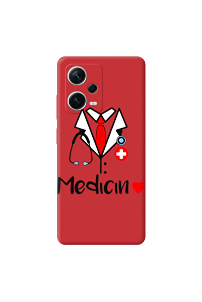 Other Xiaomi Poco X5 Medicin Red Colored Silicone TPU Θήκη