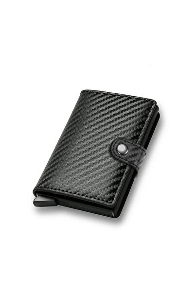 Choice6 Carbon Black Anti Theft Holder Men Wallets Luxury Carbon Fiber Blocki...