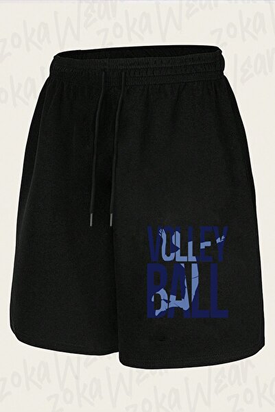 ZOKAWEAR شورت مطبوع بتصميم كرة الطائرة للجنسين