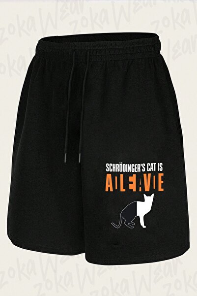 ZOKAWEAR Unisex σορτς με στάμπα Cat of Schrödinger's Dead Alive Design