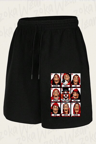 ZOKAWEAR Unisex Money Heist Bella Ciao La Casa Σορτς με στάμπα σχεδίου