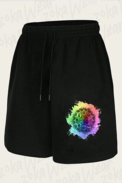ZOKAWEAR Unisex Digimon Mandala Paint Design Printed Shorts