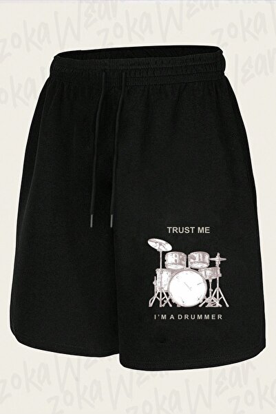 ZOKAWEAR Unisex Trust Me I'M a Drummer Drum Design Printed Shorts