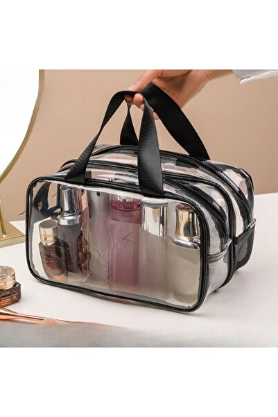 choice2 M Transparent Multifunction Transparent Cosmetic Bag Dry and Wet Sepa...