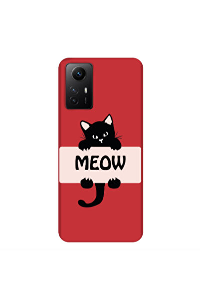 Other Xiaomi Redmi Note 12s Meow Red Colored Silicone TPU Θήκη