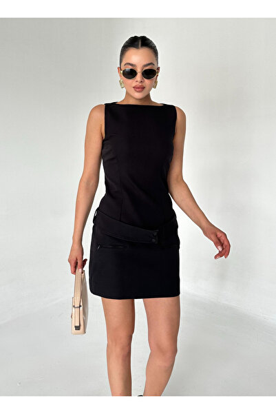 My Blog Black Belted Mini Dress - 2Y29826