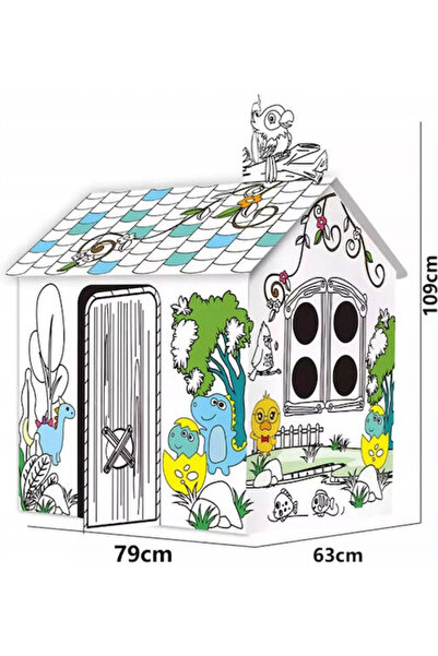 ProNice Set artistic mare, casă din carton de asamblat și pictat, dinozauri XXL