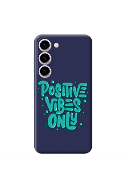 Other Samsung S23 Positive Vibes Only Dark Grey Colored Silicone TPU Θήκη
