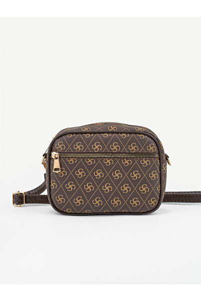 SHAKA Monogram Printed Brown Shk326 Zippered, 2-Compartment, Adjustable Strap...