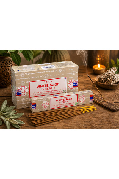 OEM Bețișoare Parfumate Satya White Sage, Aromă Salvie Albă, Rulate Manual în...