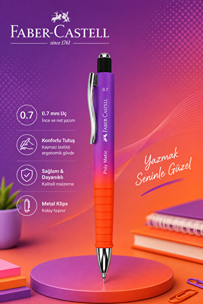 DANACI KIRTASİYE Faber-Castell Polymatic Flow Edition Versatil Kalem 0,7 Mor-...