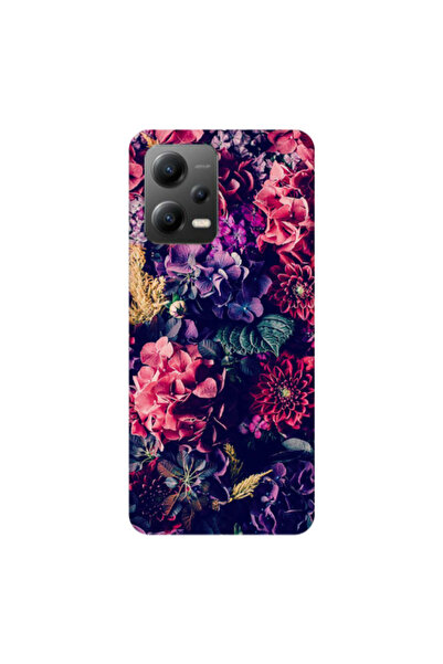 Other Xiaomi Poco X5 Purple and pink flowers Transparent Silicone TPU Θήκη